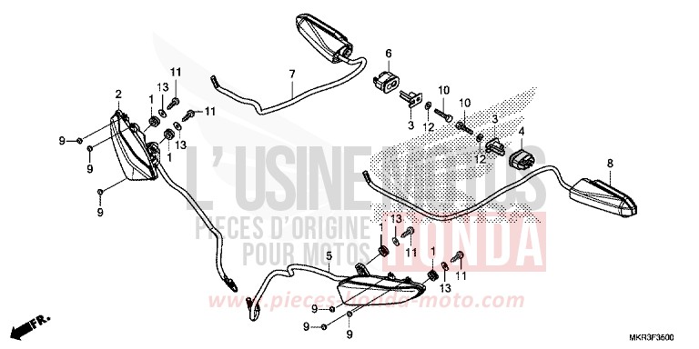 CLIGNOTANT de CBR1000RR SP SP1 SP2 MAT PEARL MORION BLACK (NHC33) 2022